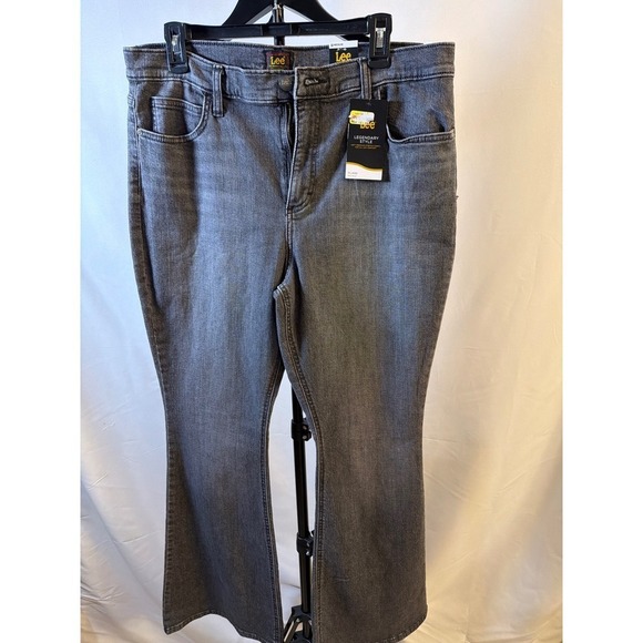 Lee Denim - Lee Legendary Style Womens Gray Mid Rise Flare Jeans Size 16 Medium NWT